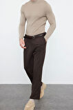 Erkek Yeni Moda Boru Paça Regular Boy Dokuma Pileli Klasik Baggy Fit Kumaş Pantolon