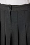 Kadın Moda Stil Mini Astarsız Dokuma Pile Detaylı Poliviskon Kumaş Mini Etek