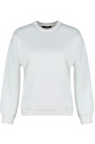 Kadın Regular Bisiklet Yaka Düşük Kol Regular Kalın İçi Polarlı Normal Kalıp Basic Örme Sweatshirt