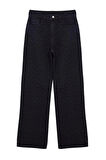 Kadın Moda Şık Kot Pantolon Geniş Paça Regular Boy Denim Yüksek Bel Jeans