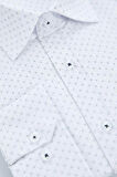 Moda Gömlek Yaka Geometrik Uzun Kol Slim Fit Desenli Erkek Klasik Smart Gömlek