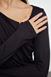 Kadın Regular Slim Kalıp Örme Soft Touch Yumuşak Kumaş Fitted Vücuda Oturan Esnek Bluz
