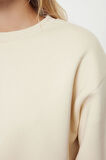 Kadın Regular Bisiklet Yaka Düşük Kol Regular Kalın İçi Polarlı Normal Kalıp Basic Örme Sweatshirt