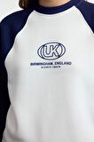 Kadın Moda Relaxed Bisiklet Yaka Reglan Kol Uzun Relaxed Kalıp Reglan Kollu Kalın Örme Sweatshirt
