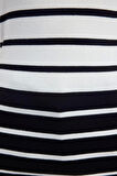Kadın Moda Şık Üst Giyim Crop Bisiklet Yaka Slim Kalıp Triko Sıfır Kol Çizgili Bluz