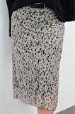 Kadın Moda Stil Midi Astarsız Örme Büyük Beden Tül Örme Etek