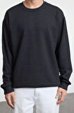 Kadın Moda Şık Bol Bisiklet Yaka Standart Kol Regular Smiley Lisans Unısex Geniş Kesim Sweatshirt