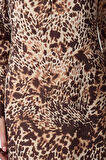 Kadın Moda Şık Maxi Boy Gömlek Yaka Regular Limited Edition Leoparlı Dokuma Elbise