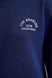 Kadın Moda Şık Midi Boy Kapüşonlu Relaxed Slogan Nakışlı Kalın İçi Polarlı Örme Sweatshirt Elbise