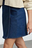 Kadın Moda Stil Mini Astarsız Denim Etek