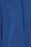 Kadın Relaxed Kapüşonlu Düşük Kol Regular Kalın İçi Polarlı Rahat Kesim Örme Sweatshirt