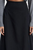 Kadın Moda Stil Maxi Astarsız Dokuma Basic Etek Ucu Balon Maxi Boy Dokuma Etek