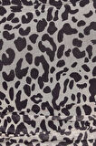 Kadın Moda Şık Crop Kare Yaka Slim Kalıp Örme Animal Leopar Desenli Bağlama Detaylı Esnek Bluz