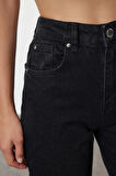 Kadın Moda Şık Kot Pantolon Geniş Paça Uzun Boy Denim Mavi Yüksek Bel Jeans