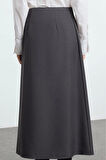 Kadın Moda Stil Maxi Astarsız Dokuma Tesettür Pili Detaylı Dokuma Etek