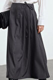 Kadın Moda Stil Maxi Astarsız Dokuma Tesettür Pili Detaylı Dokuma Etek