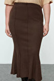 Kadın Moda Stil Maxi Astarsız Örme Büyük Beden Örme Etek
