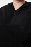Kadın Büyük Beden Moda Şık Oversize Kapüşonlu Düşük Kol Regular Düşük Kol Örme Sweatshirt