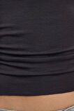 Kadın Crop Kayık Yaka Düşük Kol Slim Kalıp Örme Fitted Vücuda Oturan Büzgü Drape Detaylı Esnek Bluz