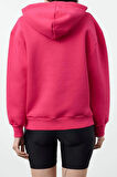 Kadın Moda Şık Regular Kapüşonlu Düşük Kol Regular Normal Kalıp Örme Sweatshirt
