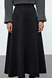Kadın Moda Stil Midi Astarsız Örme Tesettür Eteği Godeli Örme Etek
