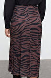 Kadın Moda Stil Maxi Astarsız Örme Animal Baskılı Kalem Esnek Etek
