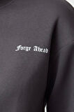Kadın Bisiklet Yaka Düşük Kol Normal Kalıp Ön ve Sırt Baskılı Kalın Polarlı Örme Sweatshirt