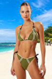 Modern Üçgen Bikini Takımı Özel Tasarım Esnek Kumaş Premium Kalite Plaj Ve Havuz İçin