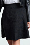 Kadın Moda Stil Mini Astarsız Örme Büyük Beden Gül Desenli Örme Etek