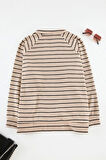 Kadın Büyük Beden Oversize Polo Yaka Düşük Kol Çizgili Geniş Kalıp Selanik Polo Yaka Örme Sweatshirt