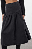 Kadın Moda Stil Maxi Astarsız Denim Maxi Denim Etek