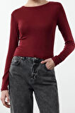 Kadın Moda Şık Crop Bisiklet Yaka Slim Kalıp Örme İkili Paket Kısa Fitted Vücuda Oturan Bluz