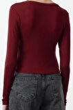 Kadın Moda Şık Crop Bisiklet Yaka Slim Kalıp Örme İkili Paket Kısa Fitted Vücuda Oturan Bluz