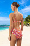 Modern Desenli Bikini Takımı Hızlı Kuruyan Ergonomik Kesim Plaj Ve Havuz İçin Klora Dayanıklı