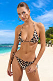 Modern Desenli Bikini Takımı Ergonomik Kesim Yaz Koleksiyonu Klora Dayanıklı Su Sporları İçin