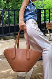 Kadın Modern Kesim Suni Deri Shopper Çanta El Ve Omuz Kullanımı İçin Mükemmel Uyum Mükemmel Uyum