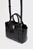 Kadın Mini Tote Vegan Deri El Çantası Gold Toka Günlük ve İş Trend Tasarım Modern Stil Mükemmel Uyum