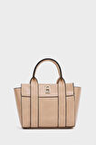 Kadın Mini Tote Vegan Deri El Çantası Gold Toka Günlük ve İş Trend Tasarım Modern Stil Mükemmel Uyum