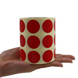 Renkli Kuşe Rulo Çap Etiketi 25mm X 25mm 2500 Adet Yan Yana 3 lü