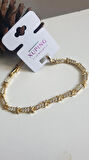 ÇELİK XoX TAŞLI BİLEKLİK MARKA GOLD RENK ANTİALERJİK 316L  KARARMAZ SERİ 17+2 CM 2 PARÇA 