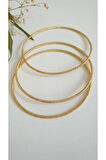 ÇELİK KELEPÇE KADIN 3 LÜ AJDA KİBRİT ÇÖPÜ  BİLEZİK 316L  KARARMAZ RENK GARANTİLİDİR GOLD 6,2 CM