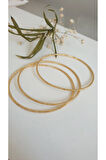 ÇELİK KELEPÇE KADIN 3 LÜ AJDA KİBRİT ÇÖPÜ  BİLEZİK 316L  KARARMAZ RENK GARANTİLİDİR GOLD 6,2 CM