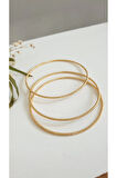 ÇELİK KELEPÇE KADIN 3 LÜ AJDA KİBRİT ÇÖPÜ  BİLEZİK 316L  KARARMAZ RENK GARANTİLİDİR GOLD 6,2 CM