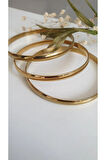 ÇELİK KELEPÇE KADIN 3 LÜ AJDA KİBRİT ÇÖPÜ  BİLEZİK 316L  KARARMAZ RENK GARANTİLİDİR GOLD RENK 6,9 CM