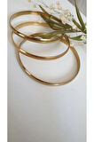 ÇELİK KELEPÇE KADIN 3 LÜ AJDA KİBRİT ÇÖPÜ  BİLEZİK 316L  KARARMAZ RENK GARANTİLİDİR GOLD RENK 6,9 CM
