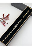 Her Kombine Uygun! Xuping Taşlı Altın Renk Kadın Bileklik 14 K Gold Renk 17+2 Cm kutulu Renk Atmaz