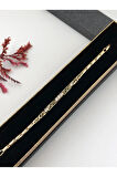 Her Kombine Uygun! Xuping Taşlı Altın Renk Kadın Bileklik 14 K Gold Renk 17Cm kutulu Renk Atmaz