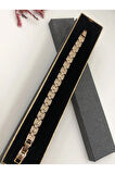 XUPİNG JEWELRY ÇELİK KADIN BİLEKLİK TAŞLI ZİNCİR ROSE BAKIR RENGK 17+2 CM FATURALI RENK GARANTİLİ