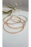 ÇELİK KELEPÇE KADIN 4 LÜ AJDA KİBRİT ÇÖPÜ  BİLEZİK 316L  KARARMAZ RENK GARANTİLİDİR GOLD 5,6 CM