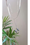 İTALYAN HARFLİ KOLYE İKİLİ BALON M HARFLİ ÇELİK KOLYE 45 CM İTALYAN 55 CM ZİNCİRLİ BİRLEŞİK KADIN